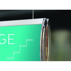 Drapeau double face suspendu ligne Chrome