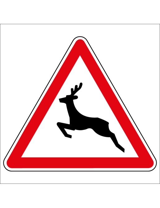 Panneau de danger - Passage d'animaux sauvages
