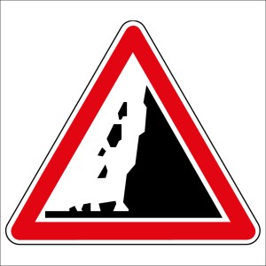 Panneau de danger - Risque de chute de pierres