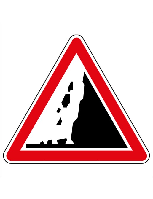 Panneau de danger - Risque de chute de pierres