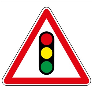 Panneau de danger - Feux tricolores