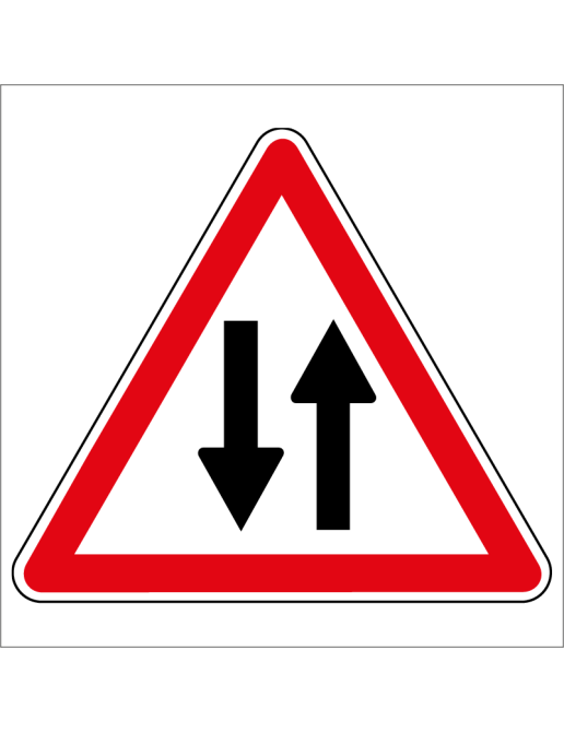 Panneau de danger - Circulation dans les 2 sens