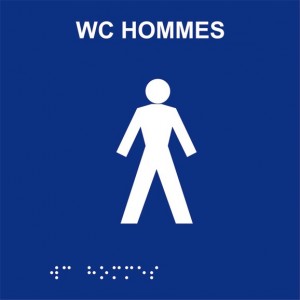 Plaque de porte Braille WC...