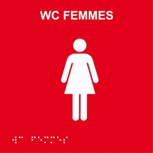 Plaque de porte Braille WC...