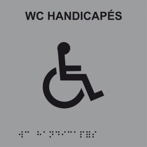 Plaque de porte Braille WC...