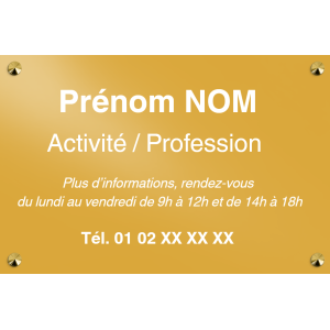 Plaque professionnelle - Aluminium 300 x 200 mm