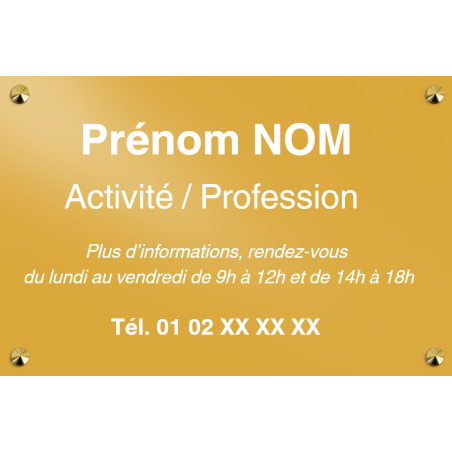 Plaque professionnelle - Aluminium 300 x 200 mm