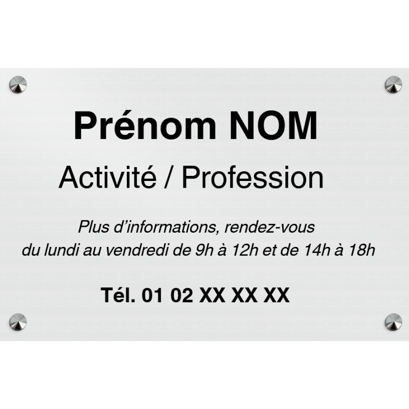 Plaque professionnelle - Aluminium 300 x 200 mm Plaque professionnelle - Aluminium 300 x 200 mm